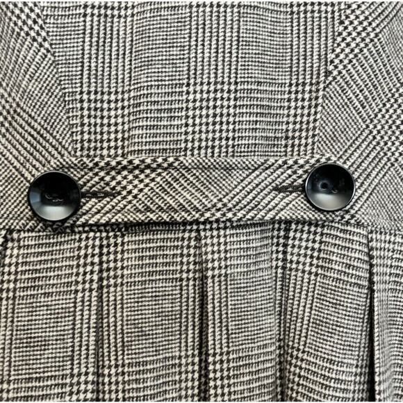 Ben Sherman Coat Womens Small Brown Glen Plaid Pleated Long Peacoat Wool - Picture 7 of 16